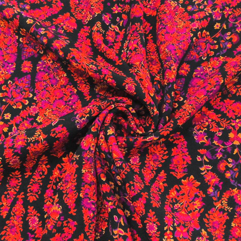 Viskose Paisley mit Blümchen